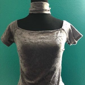 Gray velvet top